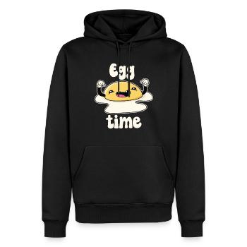 Zeit für Eier - Männer Premium Bio Hoodie - Schwarz - Vorne - Nico (187cm)
