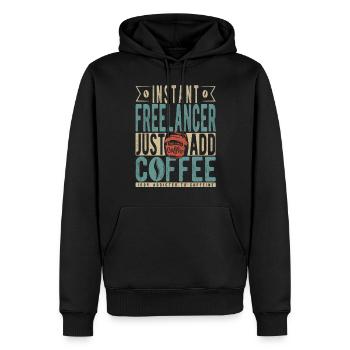 Instant Freelancer Just Add Coffee - Men’s Premium Organic Hoodie - black - Front - Nico (187cm)