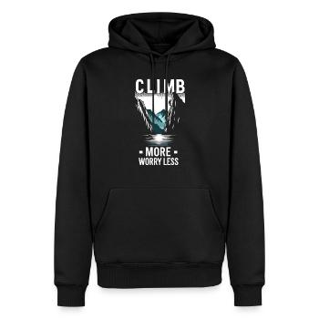 Escalade, Aventure en plein air, Escalade de bloc - Sweat à capuche Premium bio Homme - noir - Devant - Nico (187cm)