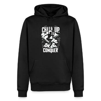 Escalade, Aventure en plein air, Escalade de bloc - Sweat à capuche Premium bio Homme - noir - Devant - Nico (187cm)