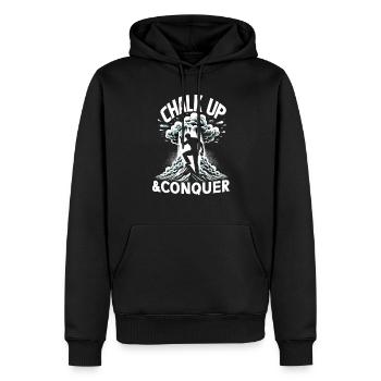 Escalade, Aventure en plein air, Escalade de bloc - Sweat à capuche Premium bio Homme - noir - Devant - Nico (187cm)