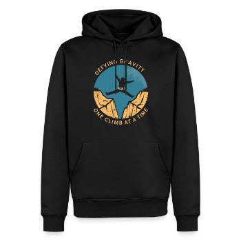 Escalade, Aventure en plein air, Escalade de bloc - Sweat à capuche Premium bio Homme - noir - Devant - Nico (187cm)