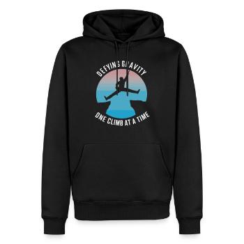 Escalade, Aventure en plein air, Escalade de bloc - Sweat à capuche Premium bio Homme - noir - Devant - Nico (187cm)
