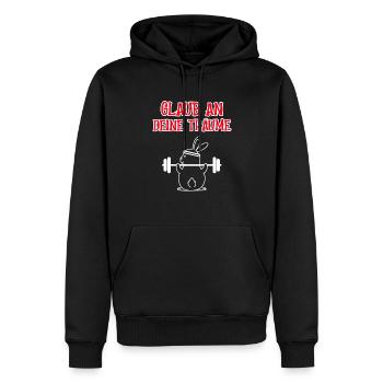 Lapin Power: Montre de quoi tu es capable - Sweat à capuche Premium bio Homme - noir - Devant - Nico (187cm)