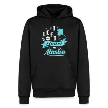 Alaska Souvenir Amour - Sweat à capuche Premium bio Homme - noir - Devant - Nico (187cm)