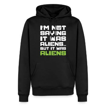 Ancient Astronaut Theorist Alien Believer - Men’s Premium Organic Hoodie - black - Front - Nico (187cm)