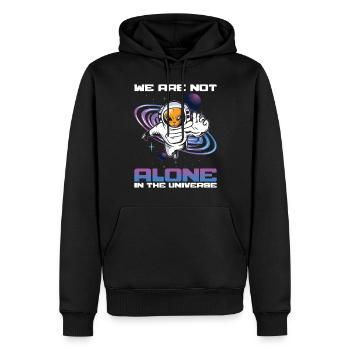We Are Not Alone Astronaut Theorist Believer Alien - Men’s Premium Organic Hoodie - black - Front - Nico (187cm)