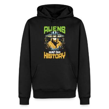 Théoricien de l’ancien astronaute Alien Ufo Croyant - Sweat à capuche Premium bio Homme - noir - Devant - Nico (187cm)