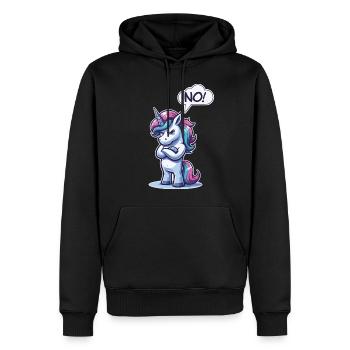 NON! Paresseux Fatigué Somnolent Sieste Sarcastique Licorne - Sweat à capuche Premium bio Homme - noir - Devant - Nico (187cm)