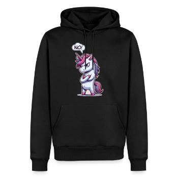 NON! Paresseux Fatigué Somnolent Sieste Sarcastique Licorne - Sweat à capuche Premium bio Homme - noir - Devant - Nico (187cm)