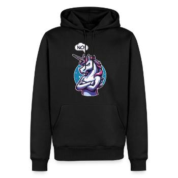 NON! Paresseux Fatigué Somnolent Sieste Sarcastique Licorne - Sweat à capuche Premium bio Homme - noir - Devant - Nico (187cm)