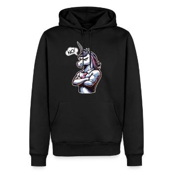 NON! Paresseux, Fatigué, Somnolent, Sieste, Paresse sarcastique - Sweat à capuche Premium bio Homme - noir - Devant - Nico (187cm)