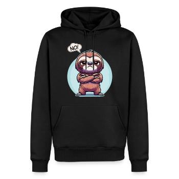 NON! Paresseux, Fatigué, Somnolent, Sieste, Paresse sarcastique - Sweat à capuche Premium bio Homme - noir - Devant - Nico (187cm)