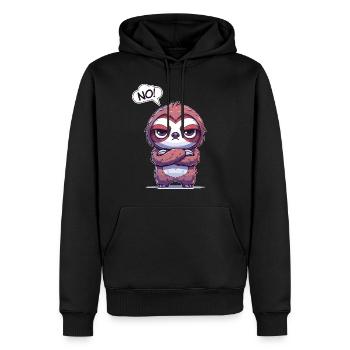 NO! Funny No Saying Cute Fun Sloth - Men’s Premium Organic Hoodie - black - Front - Nico (187cm)