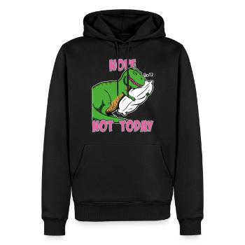 Nein, nicht heute, faules Nickerchen, schlafendes T-Rex-Mädchen - Männer Premium Bio Hoodie - Schwarz - Vorne - Nico (187cm)