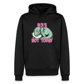 Nein, nicht heute, faules Nickerchen, schlafendes T-Rex-Mädchen - Männer Premium Bio Hoodie - Schwarz - Vorne - Nico (187cm)