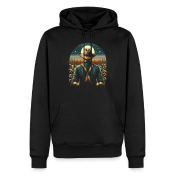 Maisfeld Farmer - Stolz, Ehrenvoll, Legendär - Männer Premium Bio Hoodie - Schwarz - Vorne - Nico (187cm)