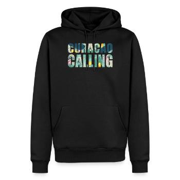 Curaçao appelle les vibrations tropicales - Sweat à capuche Premium bio Homme - noir - Devant - Nico (187cm)