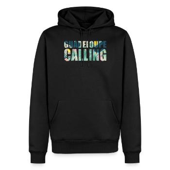 Guadeloupe Calling Tropical Guadeloupe Souvenir - Men’s Premium Organic Hoodie - black - Front - Nico (187cm)