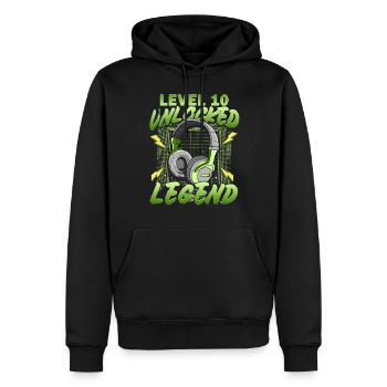 Tenth Birthday Boy 10 Years Gaming Gamer - Men’s Premium Organic Hoodie - black - Front - Nico (187cm)