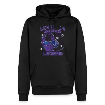 14. Geburtstag 14. Lebensjahr Level 14 entsperrt - Männer Premium Bio Hoodie - Schwarz - Vorne - Nico (187cm)