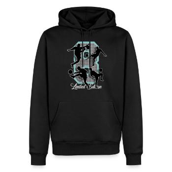 Football du 8e anniversaire - Sweat à capuche Premium bio Homme - noir - Devant - Nico (187cm)