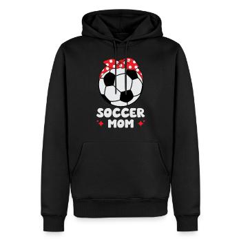 Maman de football - Sweat à capuche Premium bio Homme - noir - Devant - Nico (187cm)