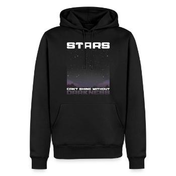 Sterne leuchten mit Dunkelheit - Männer Premium Bio Hoodie - Schwarz - Vorne - Nico (187cm)