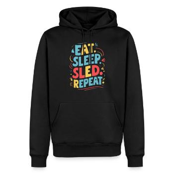 Luge Neige Luge Sport d’hiver Winter Outdood - Sweat à capuche Premium bio Homme - noir - Devant - Nico (187cm)