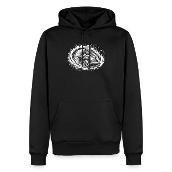 Luge Neige Luge Sport d’hiver Winter Outdood - Sweat à capuche Premium bio Homme - noir - Devant - Nico (187cm)