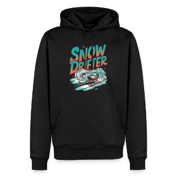 Luge Neige Luge Sport d’hiver Winter Outdood - Sweat à capuche Premium bio Homme - noir - Devant - Nico (187cm)