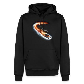 Luge Neige Luge Sport d’hiver Winter Outdood - Sweat à capuche Premium bio Homme - noir - Devant - Nico (187cm)