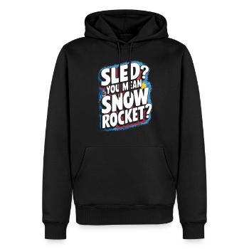 Luge Neige Luge Sport d’hiver Winter Outdood - Sweat à capuche Premium bio Homme - noir - Devant - Nico (187cm)