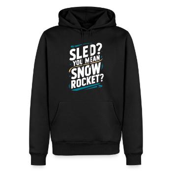 Luge Neige Luge Sport d’hiver Winter Outdood - Sweat à capuche Premium bio Homme - noir - Devant - Nico (187cm)