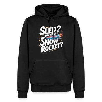 Luge Neige Luge Sport d’hiver Winter Outdood - Sweat à capuche Premium bio Homme - noir - Devant - Nico (187cm)
