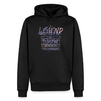 The Legend Made in 1974 Limited Edition - Sweat à capuche Premium bio Homme - noir - Devant - Nico (187cm)