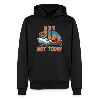 Nein, nicht heute, faules Nickerchen, schlafendes T-Rex-Mädchen - Männer Premium Bio Hoodie - Schwarz - Vorne - Nico (187cm)