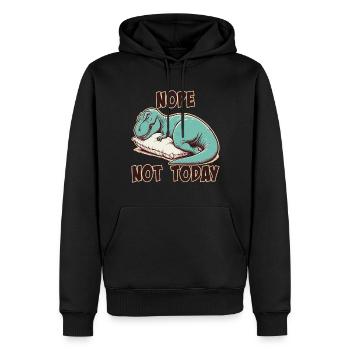 Nein, nicht heute, faules Nickerchen, schlafendes T-Rex-Mädchen - Männer Premium Bio Hoodie - Schwarz - Vorne - Nico (187cm)