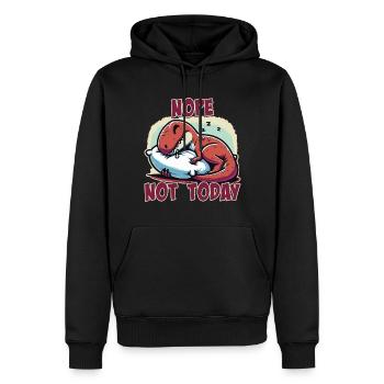 Nein, nicht heute, faules Nickerchen, schlafendes T-Rex-Mädchen - Männer Premium Bio Hoodie - Schwarz - Vorne - Nico (187cm)