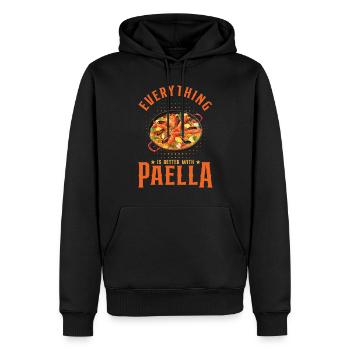 Alles ist besser mit Paella Spanische Küche - Männer Premium Bio Hoodie - Schwarz - Vorne - Nico (187cm)