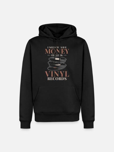 Vinyl Collector - Money for Records Humor - Men’s Premium Organic Hoodie - black