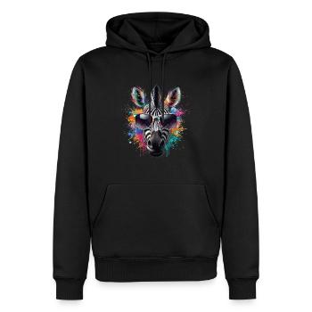 Zebra Sonnenbrille Afrika Humor Party lustig bunt - Männer Premium Bio Hoodie - Schwarz - Vorne - Nico (187cm)