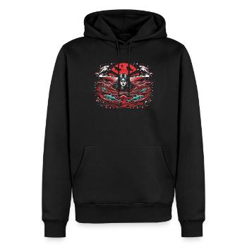 Creepy Sirens, Horror Mermaid, Creepy - Men’s Premium Organic Hoodie - black - Front - Nico (187cm)