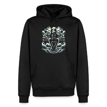 Creepy Sirens, Horror Mermaid, Creepy - Men’s Premium Organic Hoodie - black - Front - Nico (187cm)