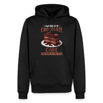Gâteau au chocolat Boulanger Boulangerie Pâtisserie Dessert Bonbons - Sweat à capuche Premium bio Homme - noir - Devant - Nico (187cm)
