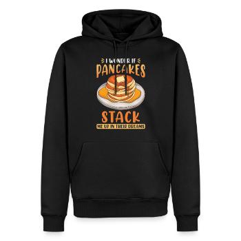 Ich frage mich, ob Pfannkuchen Träume stapeln - Männer Premium Bio Hoodie - Schwarz - Vorne - Nico (187cm)