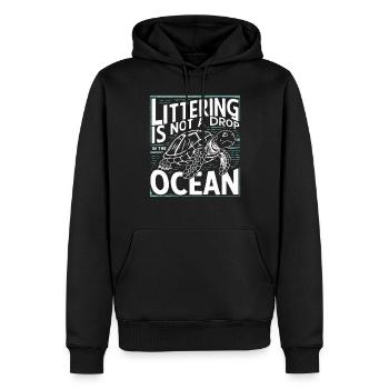 Anti-littering No Environmental Waste Recycle - Men’s Premium Organic Hoodie - black - Front - Nico (187cm)