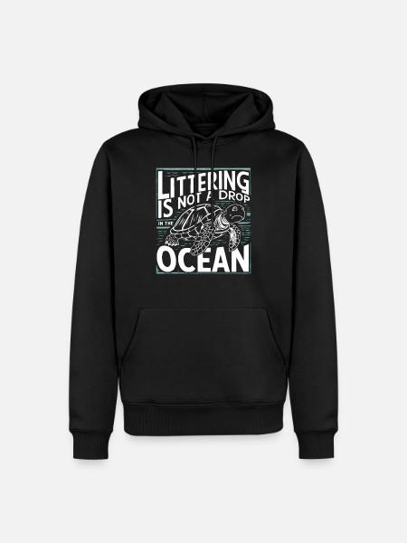 Anti-littering No Environmental Waste Recycle - Men’s Premium Organic Hoodie - black