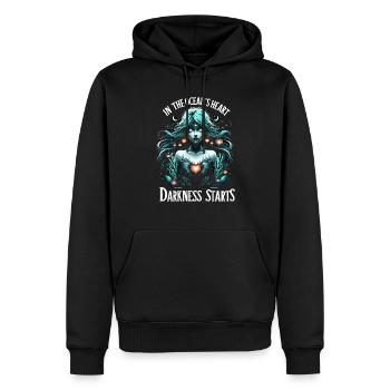 Creepy Sirens, Horror Mermaid, Creepy - Men’s Premium Organic Hoodie - black - Front - Nico (187cm)