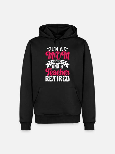 Mama Oma Leher - Männer Premium Bio Hoodie - Schwarz